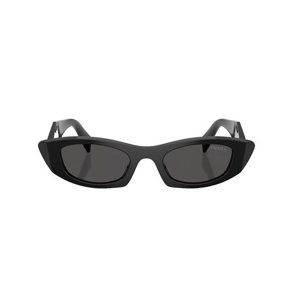 New PRADA Sunglasses PRB16S 16K08Z Black Oval Cat Eye Symbole Logo - Picture 3 of 6